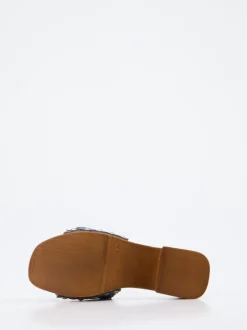 Konstantin Starke – Plateau-Pantolette aus Bast und Veloursleder
