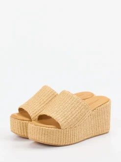 Konstantin Starke – Plateau-Pantoletten aus Synthetik in Beige
