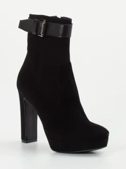 Konstantin Starke – Plateau-Stiefelette aus Veloursleder Schwarz