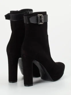 Konstantin Starke – Plateau-Stiefelette aus Veloursleder Schwarz