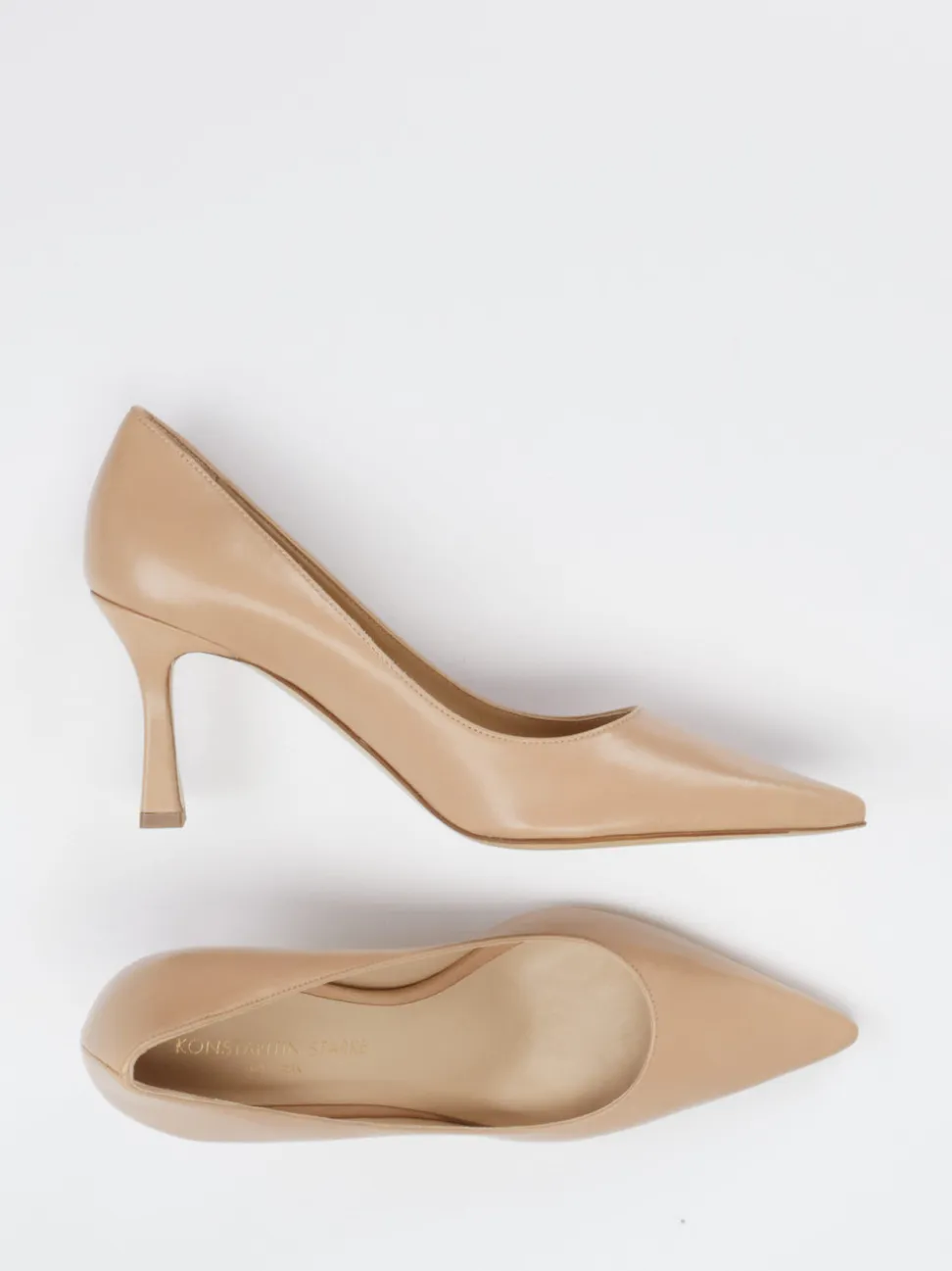 Konstantin Starke – Pumps aus Lammleder in Rosébeige