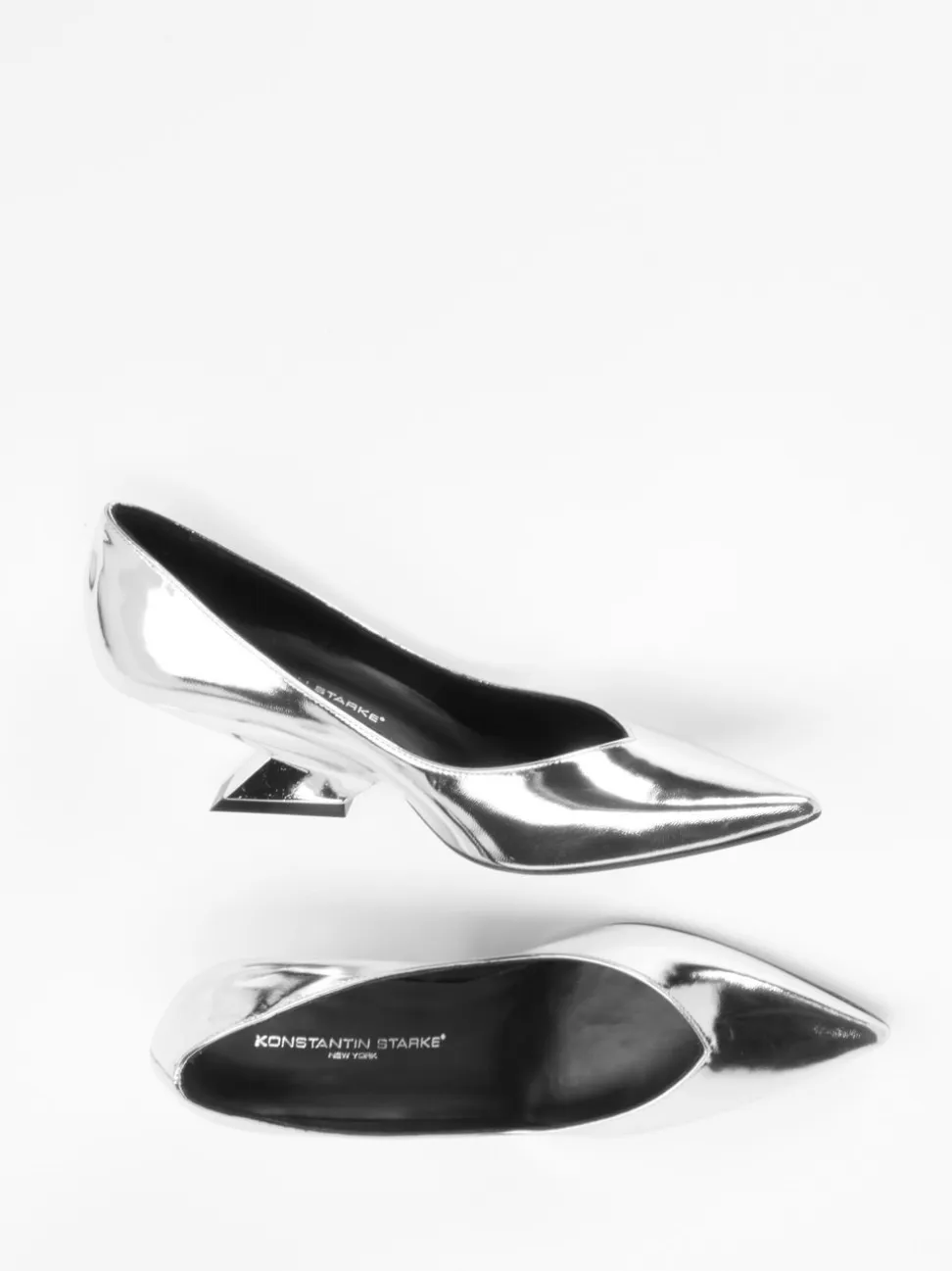 Konstantin Starke – Pumps aus Metallicleder silber