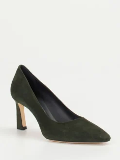 Konstantin Starke – Pumps aus Veloursleder Dunkeloliv