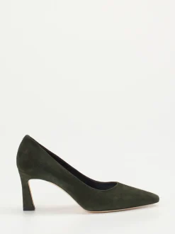 Konstantin Starke – Pumps aus Veloursleder Dunkeloliv