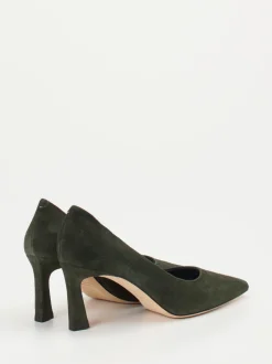 Konstantin Starke – Pumps aus Veloursleder Dunkeloliv