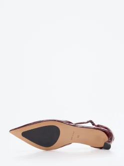 Konstantin Starke – Pumps aus geprägtem Krokoleder Bordeaux