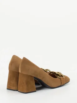 Konstantin Starke – Pumps aus Veloursleder cognacbraun