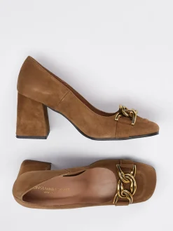 Konstantin Starke – Pumps aus Veloursleder cognacbraun