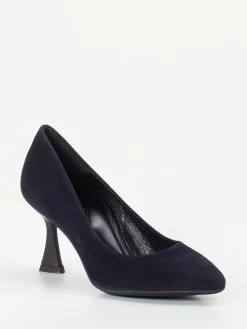 Konstantin Starke – Pumps aus Veloursleder tiefdunkelblau