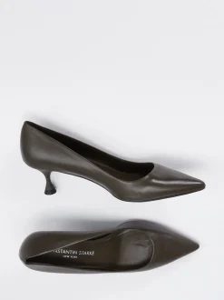 Konstantin Starke – Pumps aus Lammleder schlammgrau
