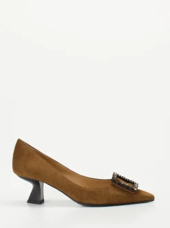 Konstantin Starke – Pumps aus Veloursleder cognacbraun