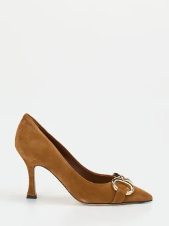Konstantin Starke – Pumps aus Veloursleder cognacbraun