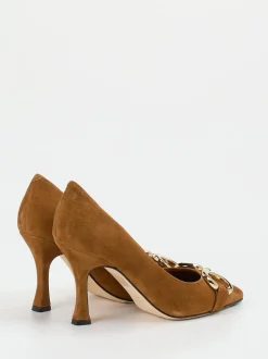Konstantin Starke – Pumps aus Veloursleder cognacbraun
