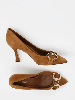 Konstantin Starke – Pumps aus Veloursleder cognacbraun