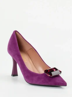 Konstantin Starke – Pumps aus Veloursleder Violett