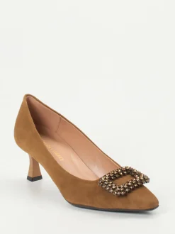 Konstantin Starke – Pumps aus Veloursleder cognac