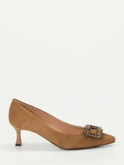 Konstantin Starke – Pumps aus Veloursleder cognac