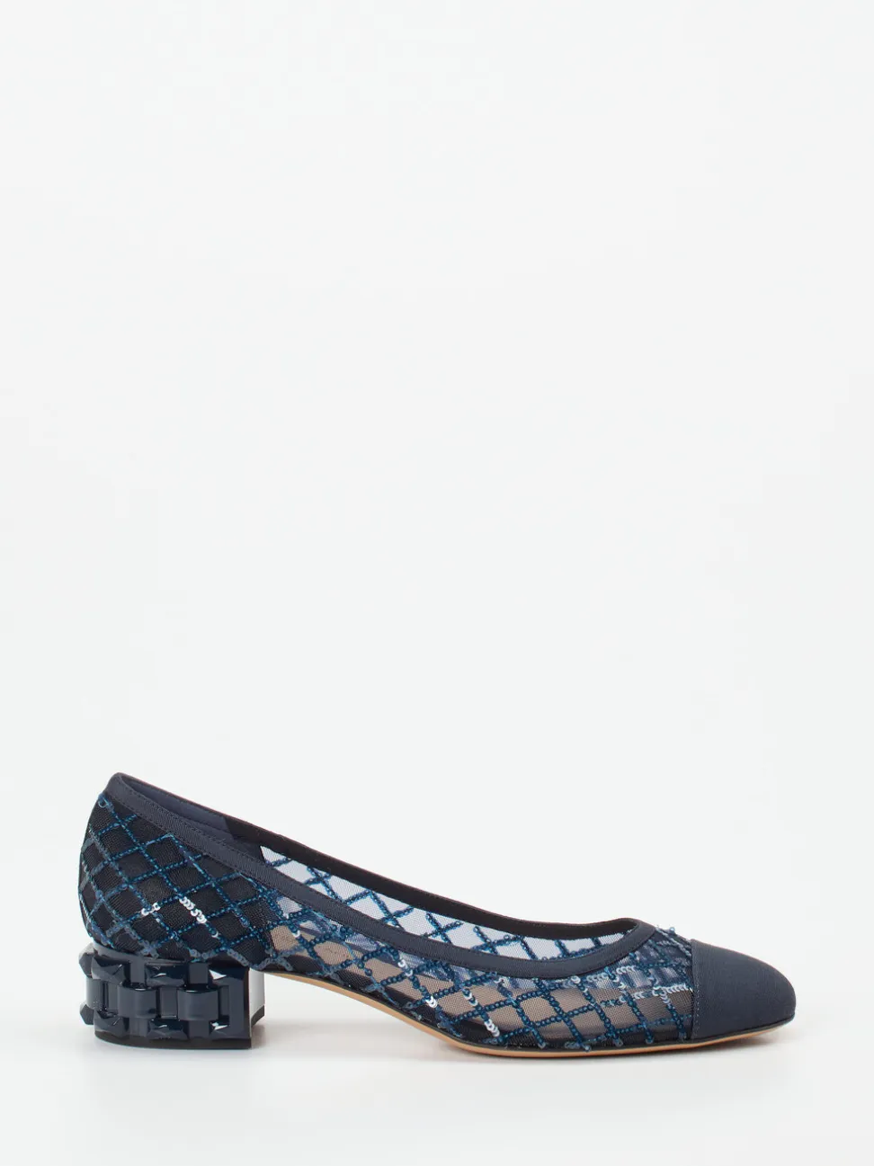 Konstantin Starke – Pumps aus Netz mit Pailletten blau