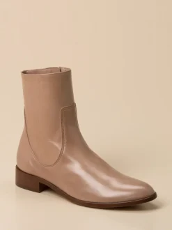 Konstantin Starke – Reißverschluss-Stiefeletten aus Lammleder beige