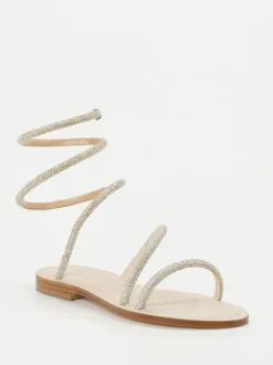 Konstantin Starke – Riemchensandale aus Metallicleder Beige