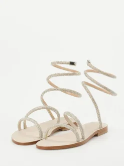 Konstantin Starke – Riemchensandale aus Metallicleder Beige