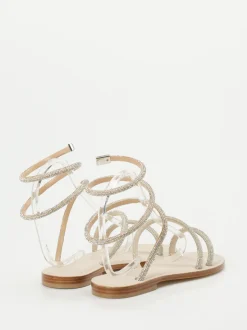 Konstantin Starke – Riemchensandale aus Metallicleder Beige
