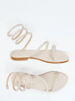 Konstantin Starke – Riemchensandale aus Metallicleder Beige