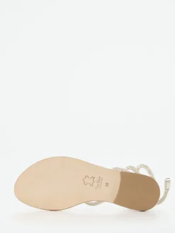 Konstantin Starke – Riemchensandale aus Metallicleder Beige