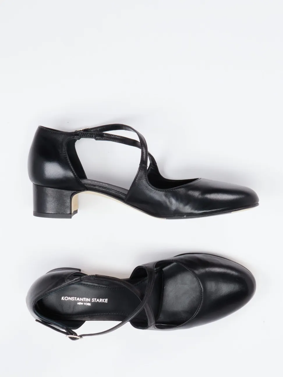 Konstantin Starke – Riemchenpumps aus Lammleder schwarz