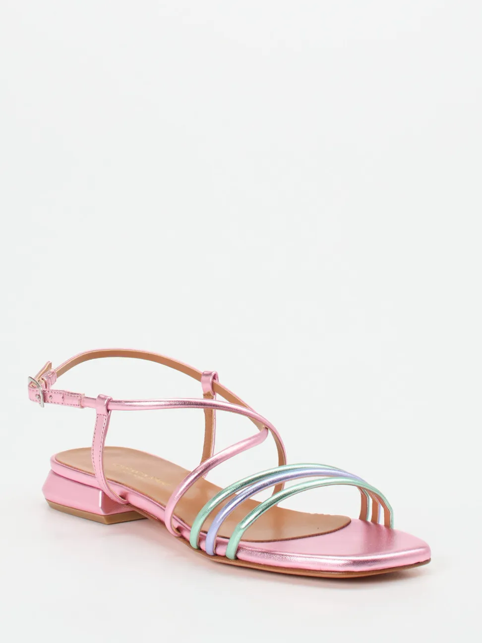 Konstantin Starke – Riemchensandale aus Metallicleder rosa