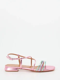 Konstantin Starke – Riemchensandale aus Metallicleder rosa