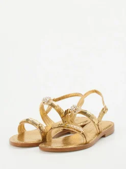 Konstantin Starke – Riemchensandalen aus Metallicleder gold
