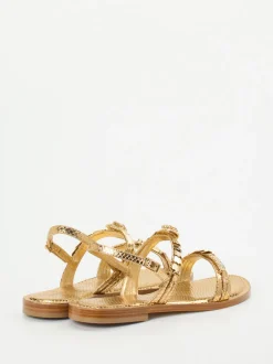 Konstantin Starke – Riemchensandalen aus Metallicleder gold