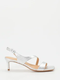 Konstantin Starke – Sandalette aus Metallicleder silber