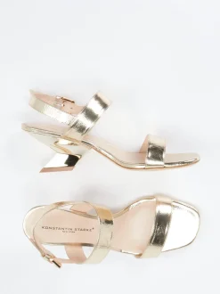 Konstantin Starke – Sandaletten aus Metallicleder Gold