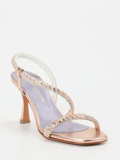 Konstantin Starke – Sandalette aus Metallicleder Roségold