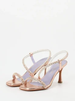 Konstantin Starke – Sandalette aus Metallicleder Roségold