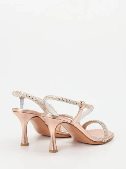 Konstantin Starke – Sandalette aus Metallicleder Roségold