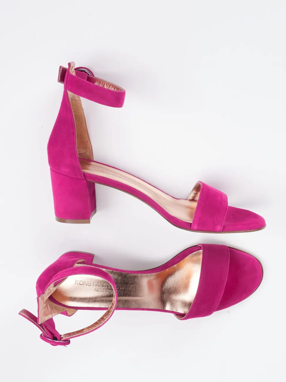 Konstantin Starke – Sandalette aus Veloursleder pink