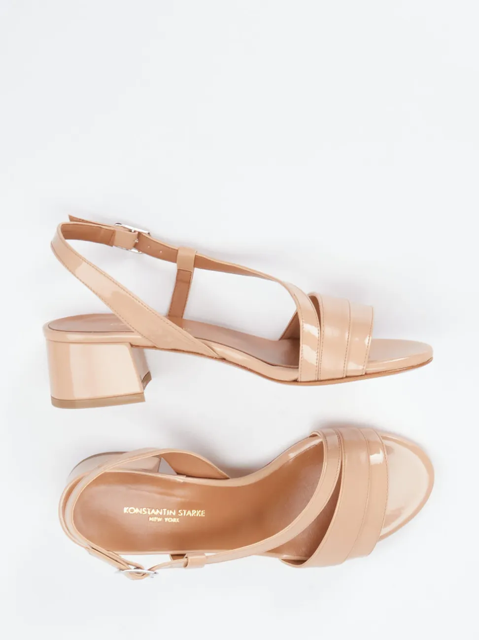 Konstantin Starke – Sandalette aus Lackleder Nude-Rosé
