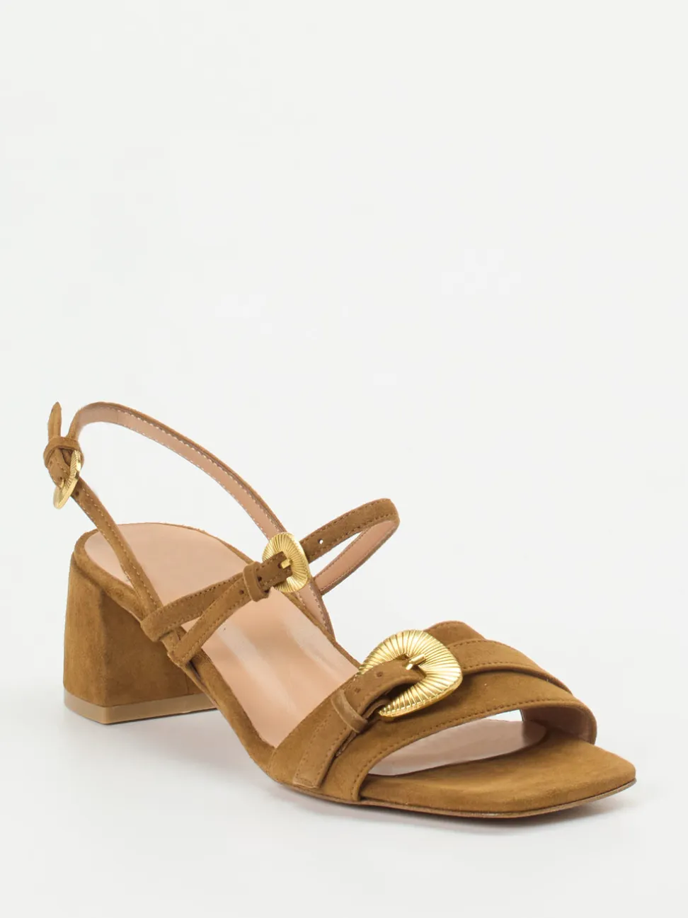Konstantin Starke – Sandalen aus Veloursleder cognacfarben