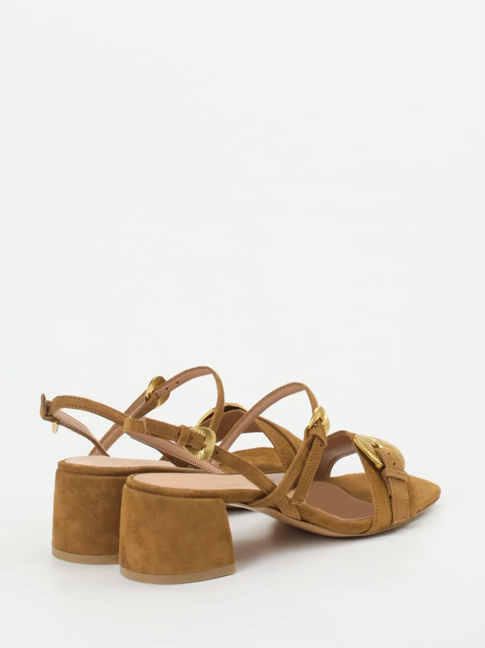 Konstantin Starke – Sandalen aus Veloursleder cognacfarben