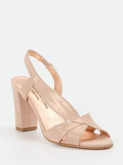 Konstantin Starke – Sandaletten aus Veloursleder Rosébeige