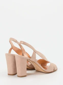 Konstantin Starke – Sandaletten aus Veloursleder Rosébeige