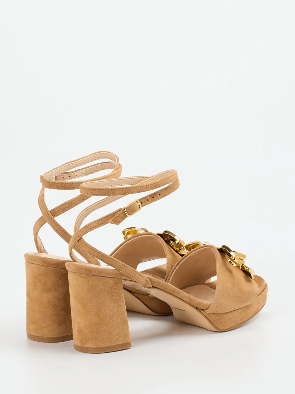 Konstantin Starke – Sandalen aus Veloursleder camelbraun