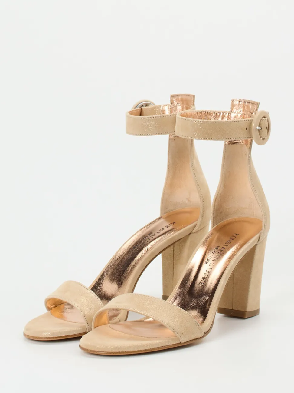 Konstantin Starke – Sandaletten aus Veloursleder Beige