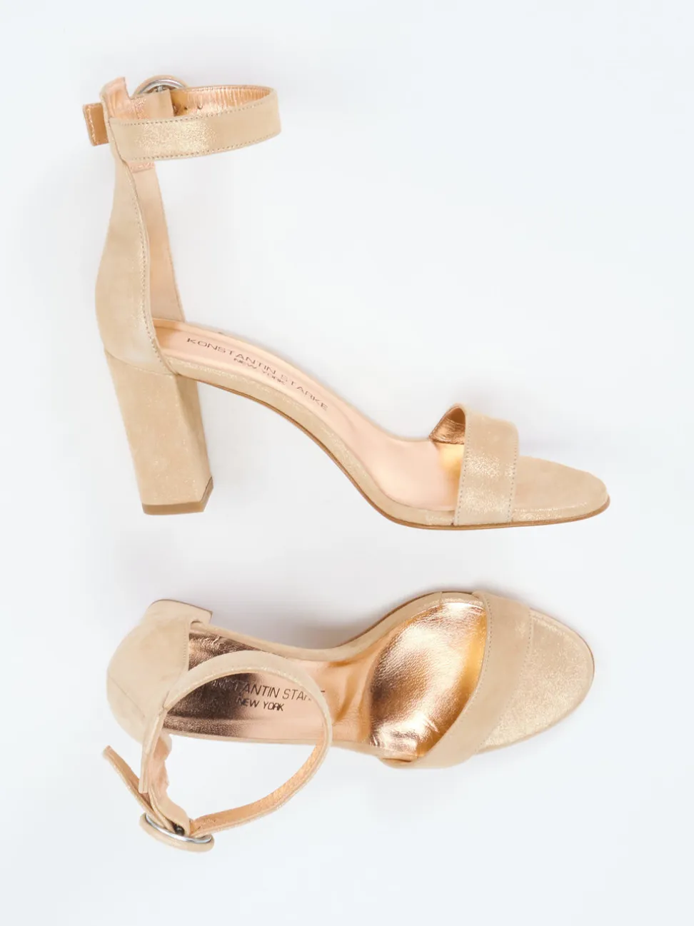 Konstantin Starke – Sandaletten aus Veloursleder Beige