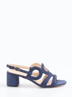 Konstantin Starke – Sandalen aus Veloursleder Tintenblau