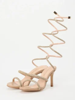 Konstantin Starke – Sandaletten aus Metallicleder nude
