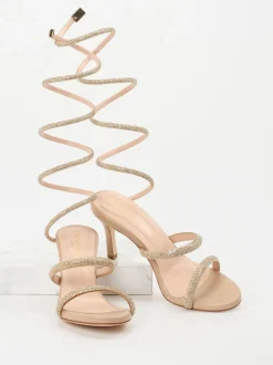 Konstantin Starke – Sandaletten aus Metallicleder nude